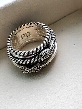 Premier Designs Silver Plated Multi-Band Textured Ring